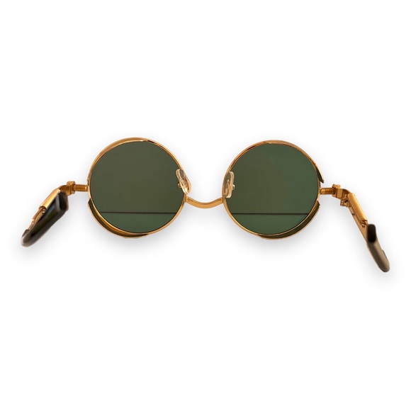 Unisex Round Steampunk Retro Frame Polarized Sunglasses Pink Lens UV400 - Picture 12 of 13